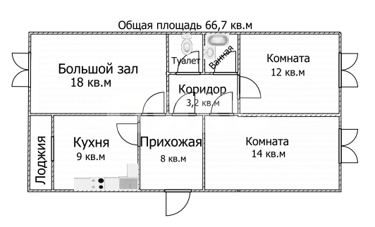 Фото №8: 3-комнатная квартира 66 м² - Никитское, 19